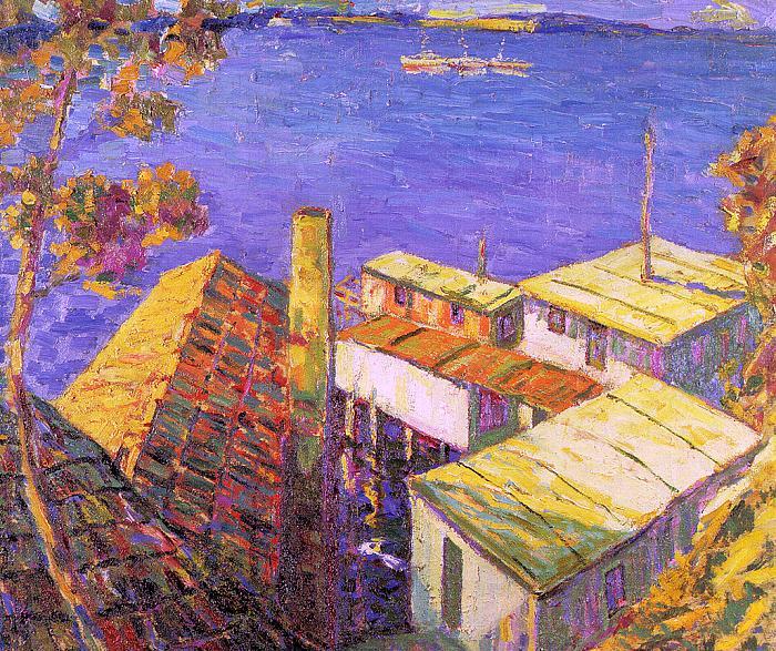 Seldon Connor Gile Tiburon Housetops oil painting picture